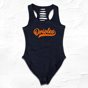 Black Orange Orioles Baseball Bodysuit, Baltimore Fan Outfit, Womens Shirts
